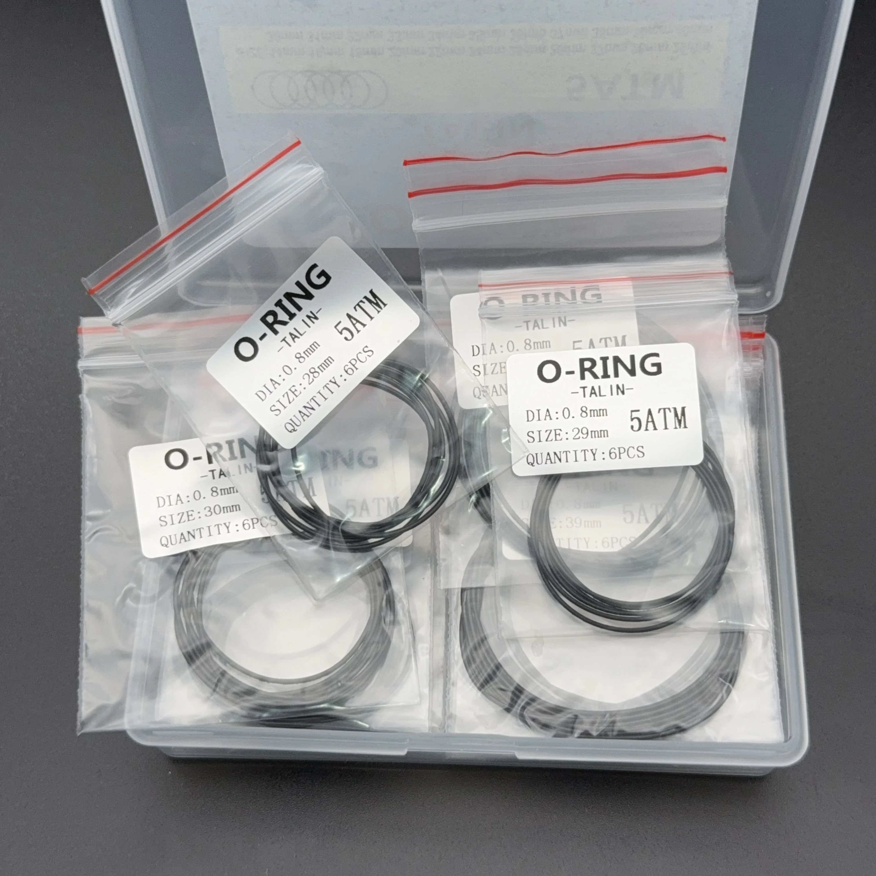 Watch Back Cover Waterproof Ring O-ring Bottom Coversealing Ring Box 0.5/0.6/0.7/0.8mm Elastic Rubber Ringdust Ring Watch Parts