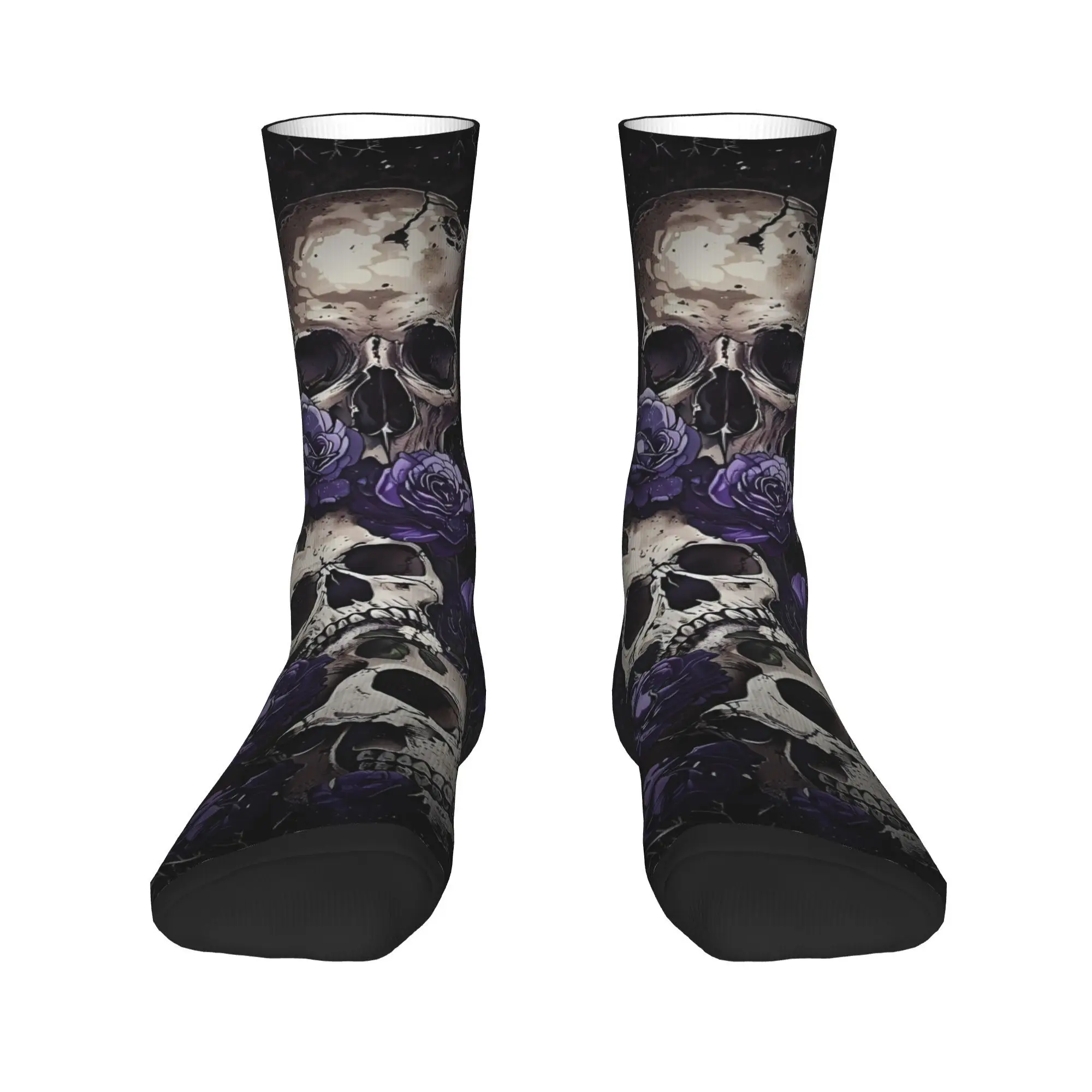 Skarpetki z artystycznym wzorem czaszki Gotyckie pończochy męskie Wysokiej jakości skarpetki wspinaczkowe Wiosenne skarpetki graficzne antypoślizgowe