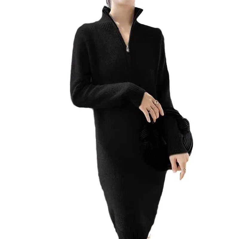 Knielengte truien voor dames truien truien dames unieke mock-tweedelige esthetiek kantoor dame prairie afslanken gebreide meisjes