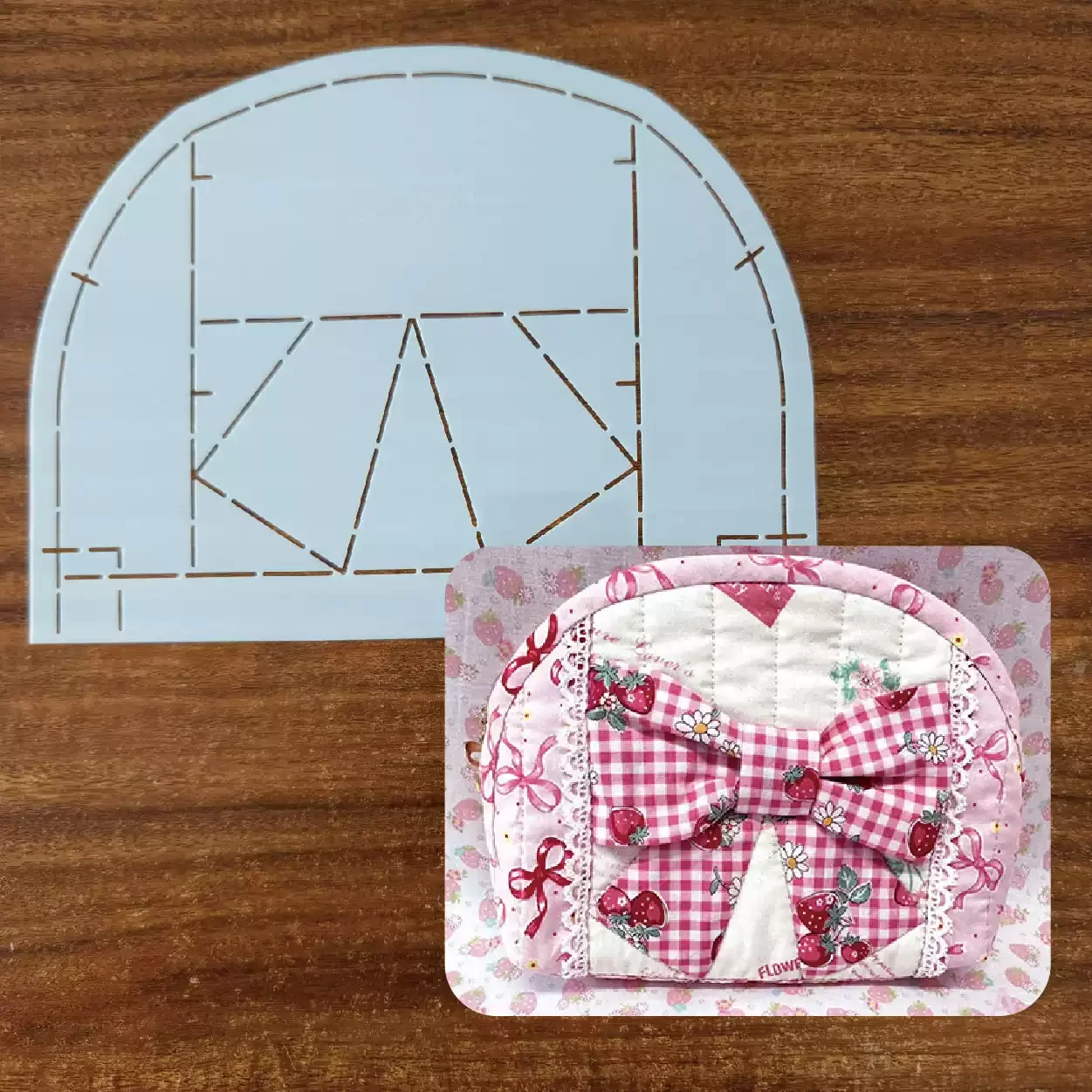 DIY Bow Bag,Shell Bag & Storage Pouch,Hand Sewing Stencil and Tracing Tool Reusable Soft Plastic Quilting Template