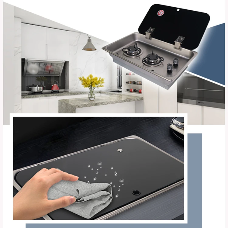 High Quality Stainless Steel RV caravan Gas Stove Motorhome Gas Cooktop With 2 burner