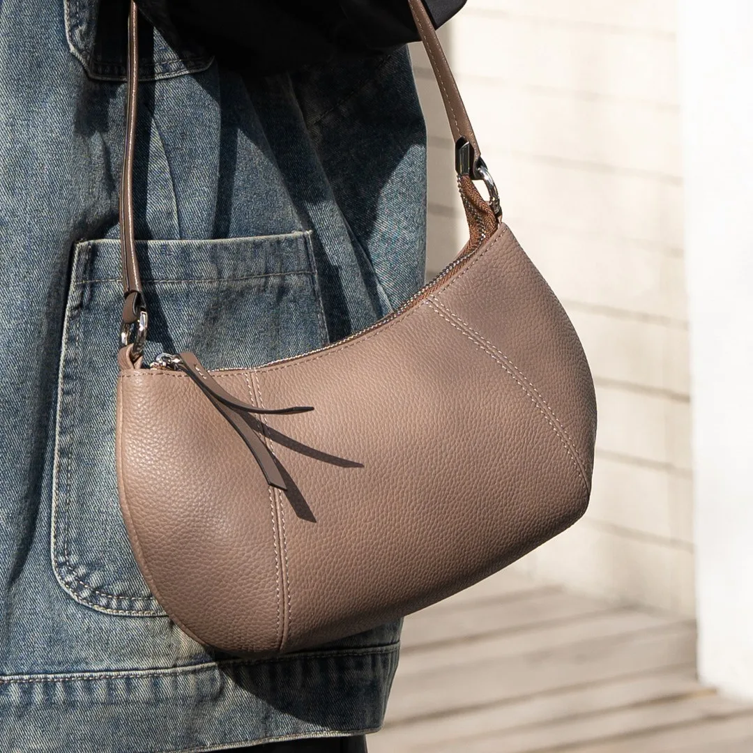 

Женская сумка через плечо из натуральной кожи, легкая маленькая сумка на плечо, портативная сумка для телефона для ежедневных поездок