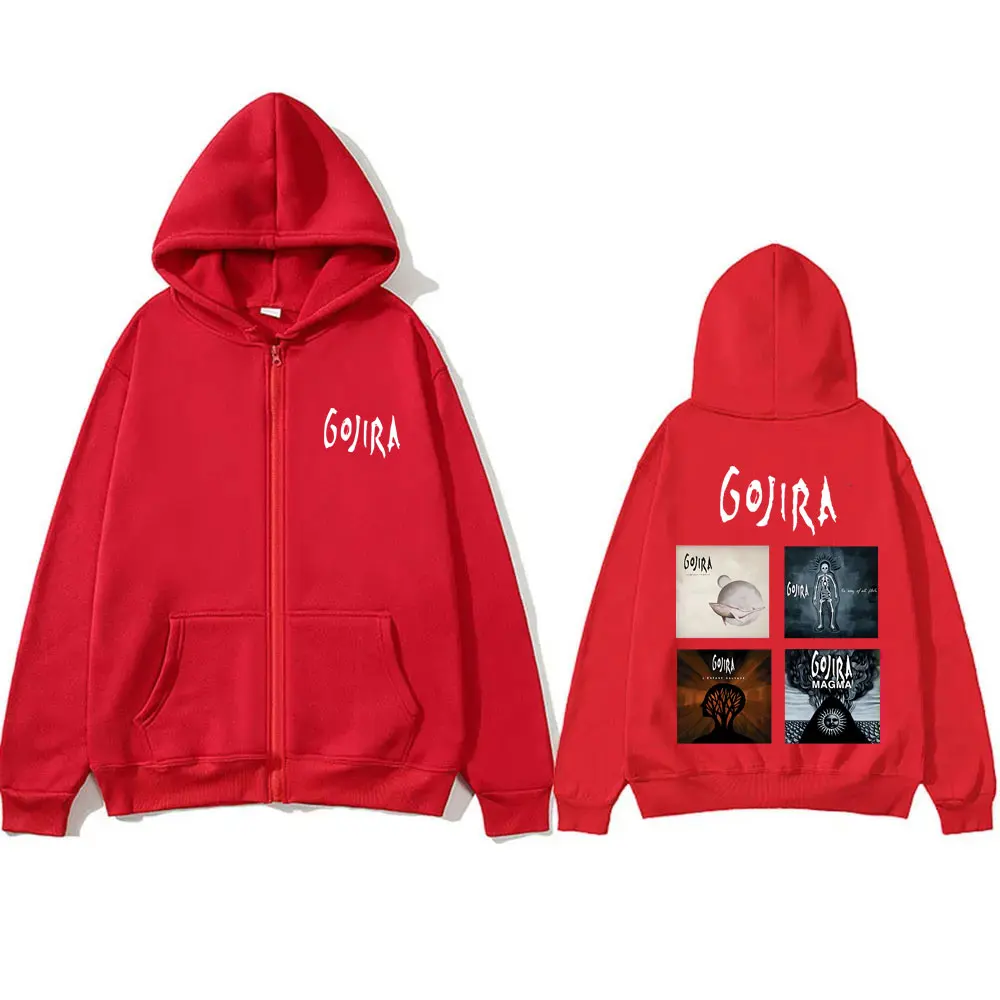 Rock Metal Band Gojira From Mars To Sirius Print Zipper Hoodie The Way of All Flesh Zip Up Jacket L'Enfant Sauvage Hoodies Coat
