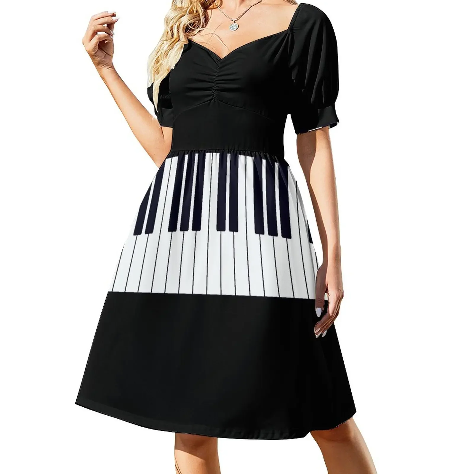 

Piano Keys Sleeveless Dress loose women's dress prom dresses bandage dress