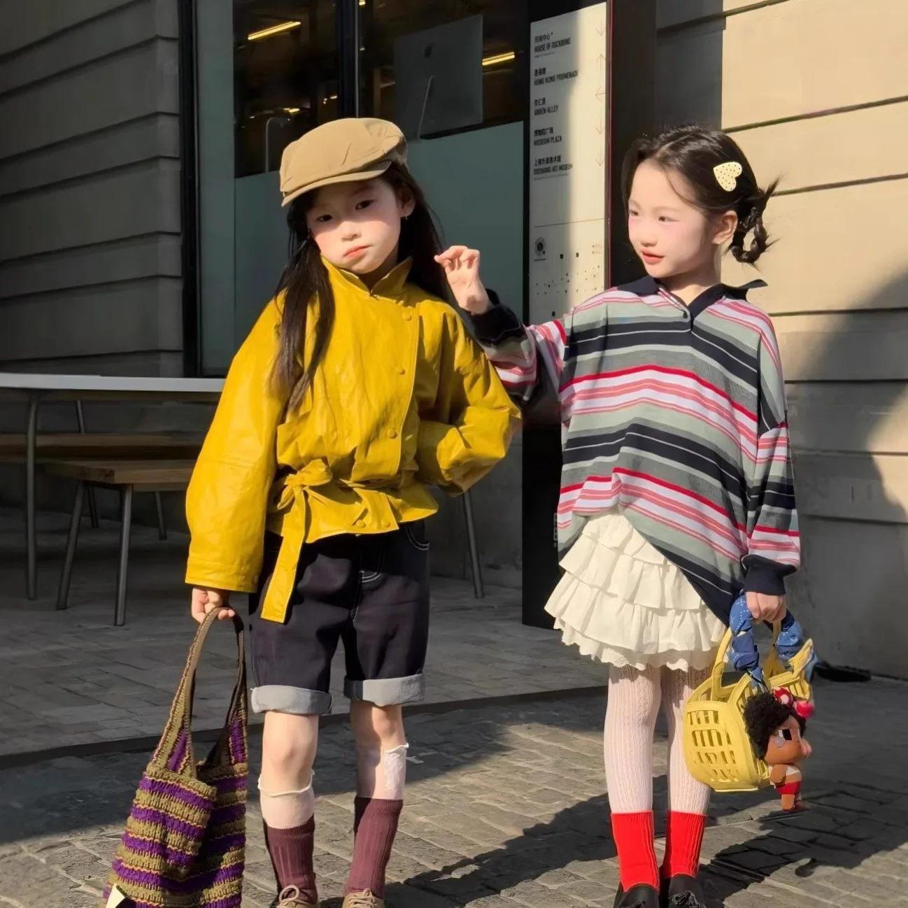 

Leather Jacket Cowboy Capris Coat Spring New Fashionable Comfortable Grils Children Sweet Cute Cool Personality All-matching