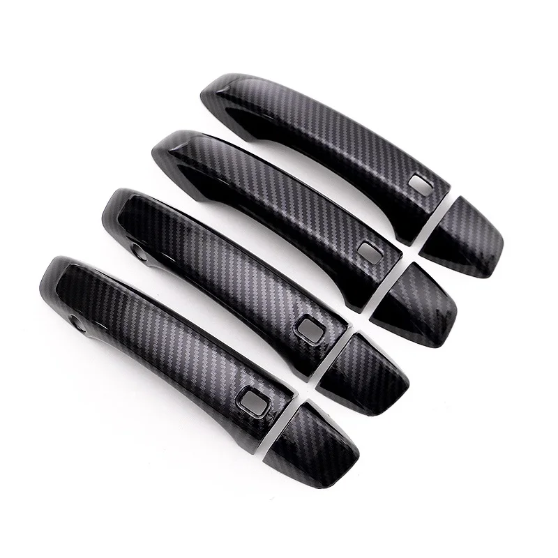 

Carbon Fiber Printed Exterior Car Door Handle Cover Bowl Sticker Moulding Trim for Audi Q7 2016 2017 2018 2019 Styling