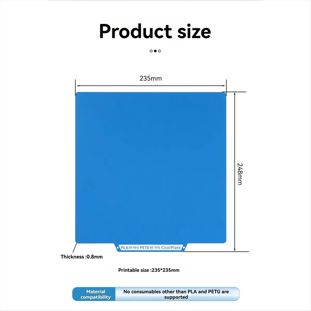 

(B63C) 2pcs for Flashforge AD5X Cool Plate-Double-Sided Sheet Build Surface Low Temperature PLA/PETG for 3D Printer Accessories