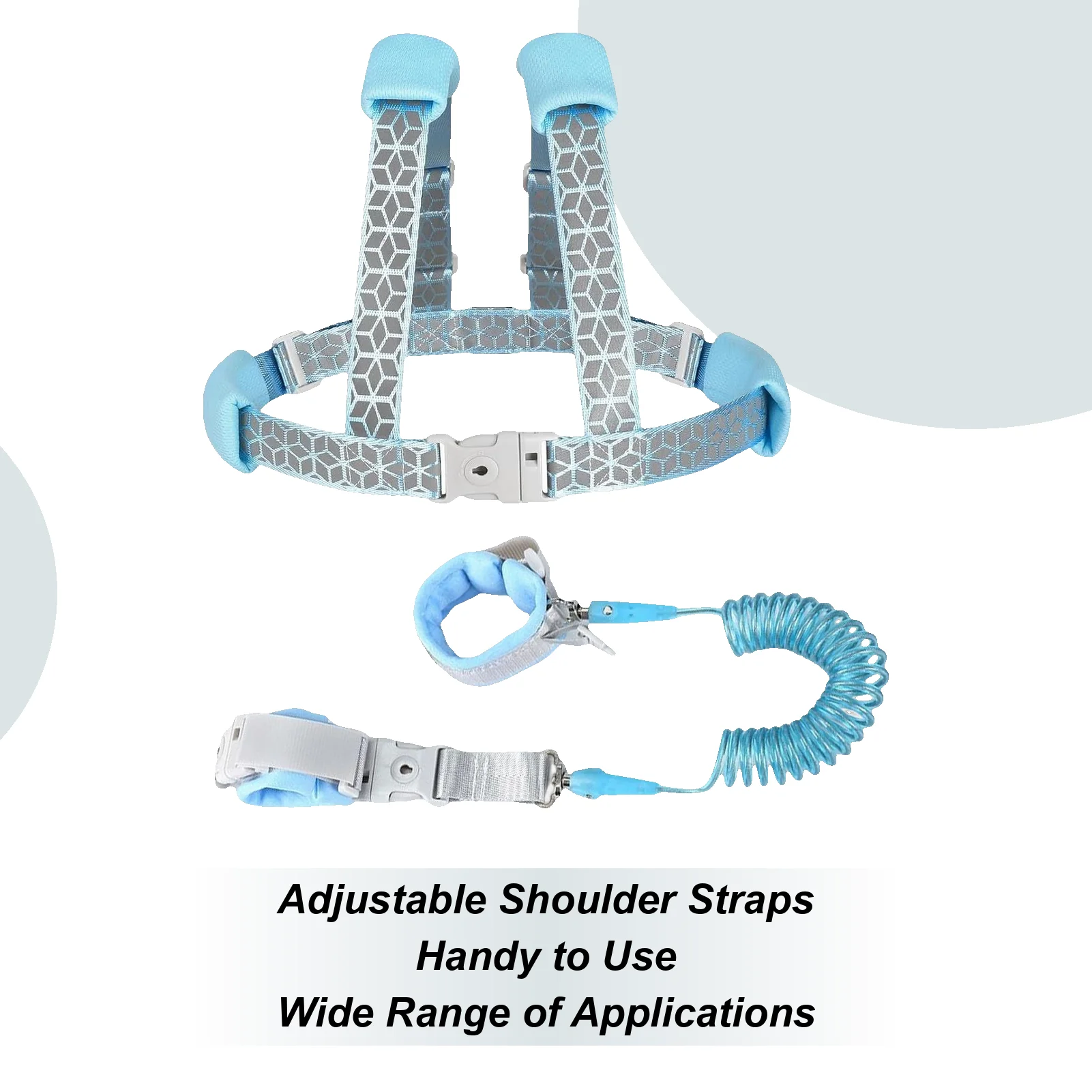 

Kids Harness With Leash Walking Wristband Rope Reflective Harness Adjustable Anti-Lost Wrist Link With Lock For Outdoor Travel