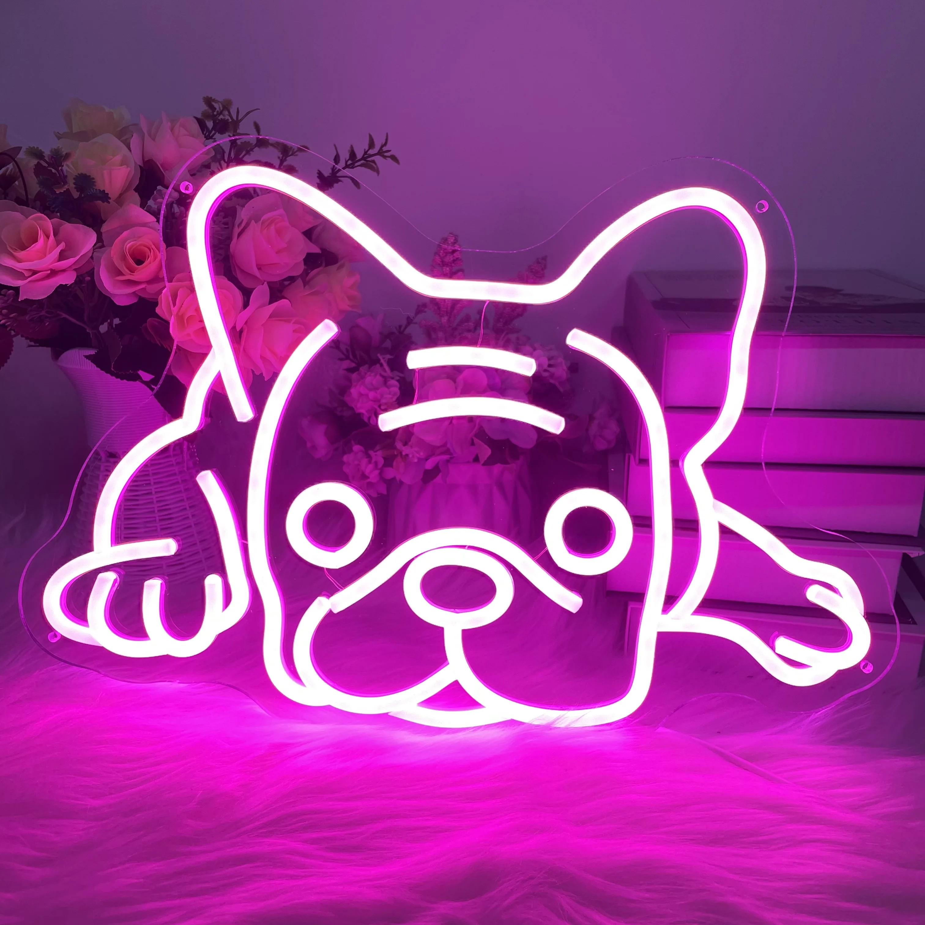 French Bulldog Neon Sign Animal Signs Custom Neon Sign For Pet Room Wall Decoration Dog Neon Sign Gift For Friends