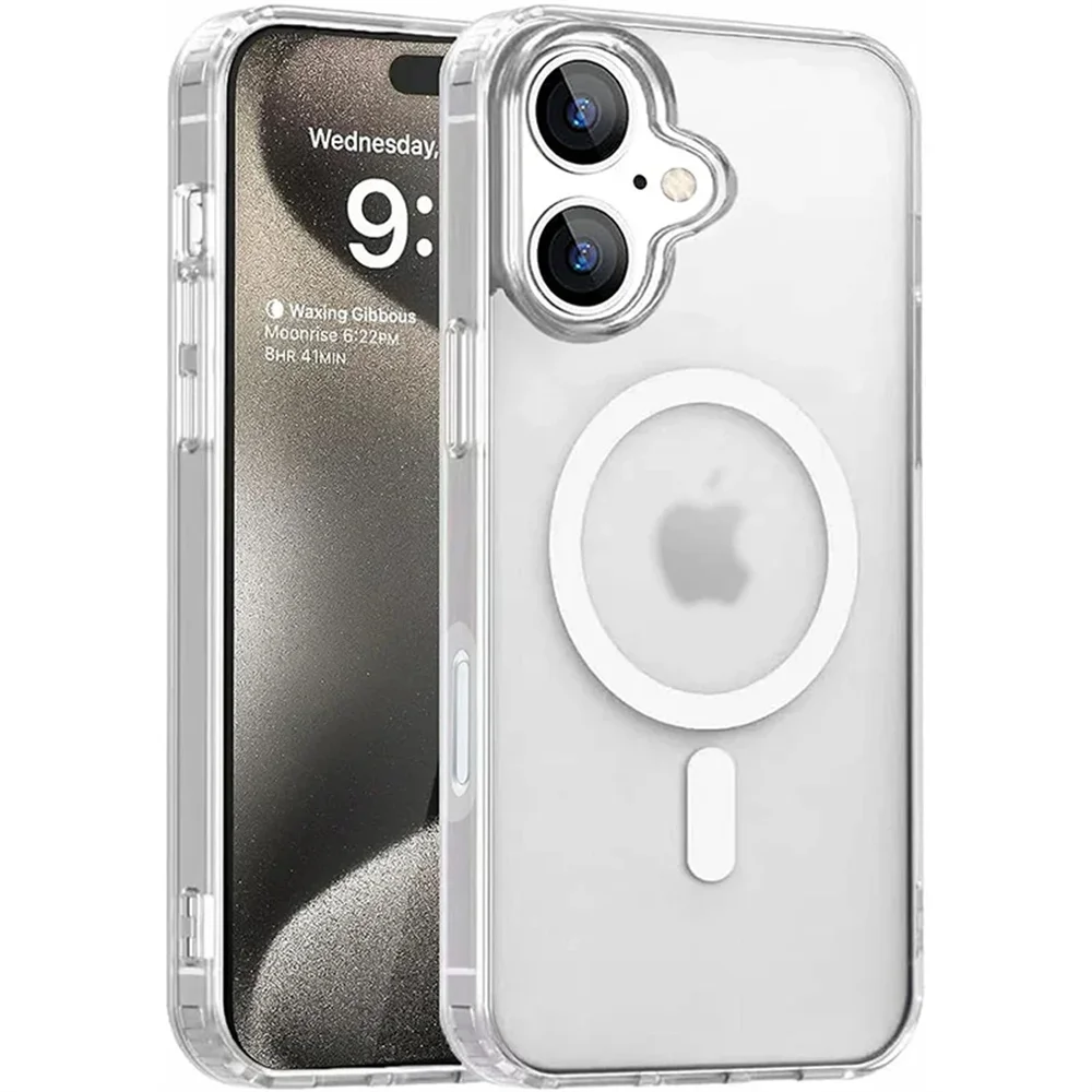 Klare Hüllen für iPhone 16 15 14 13 12 11 Pro Max Plus für Magsafe Wireless Charge Rückseite magnetische Luxus transparente Hülle