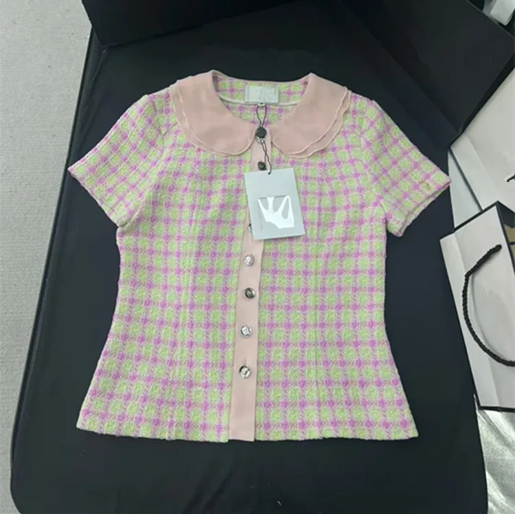 

Customization European women's clothing summer new styles 2026 Short-sleeved single-button tweed coat drawstring shorts set