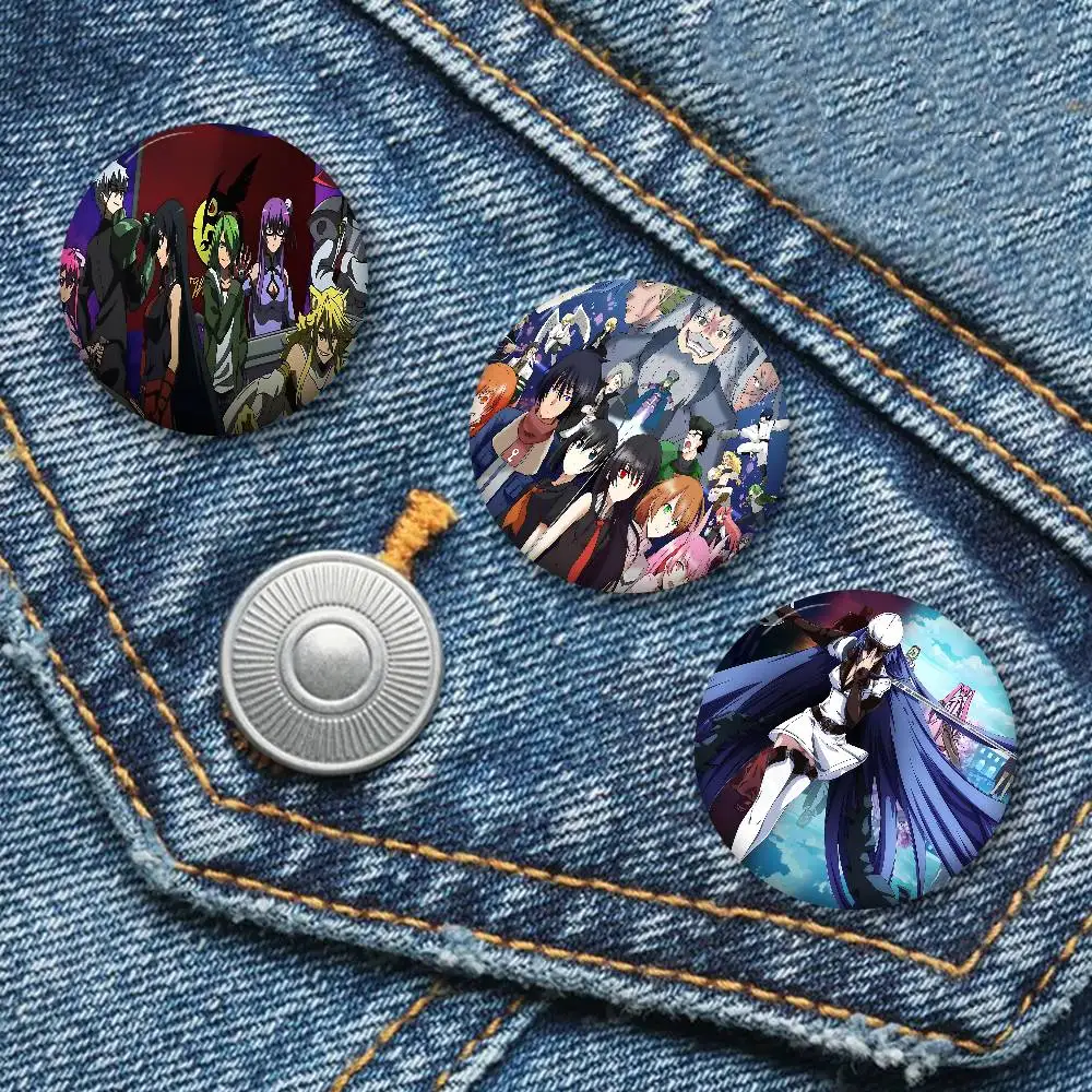 Japanese Anime Akame Ga KILL Anime Button Pin Handmade Brooch for Clothes Cartoon Badge Backpack Decoration Jewelry Accessories