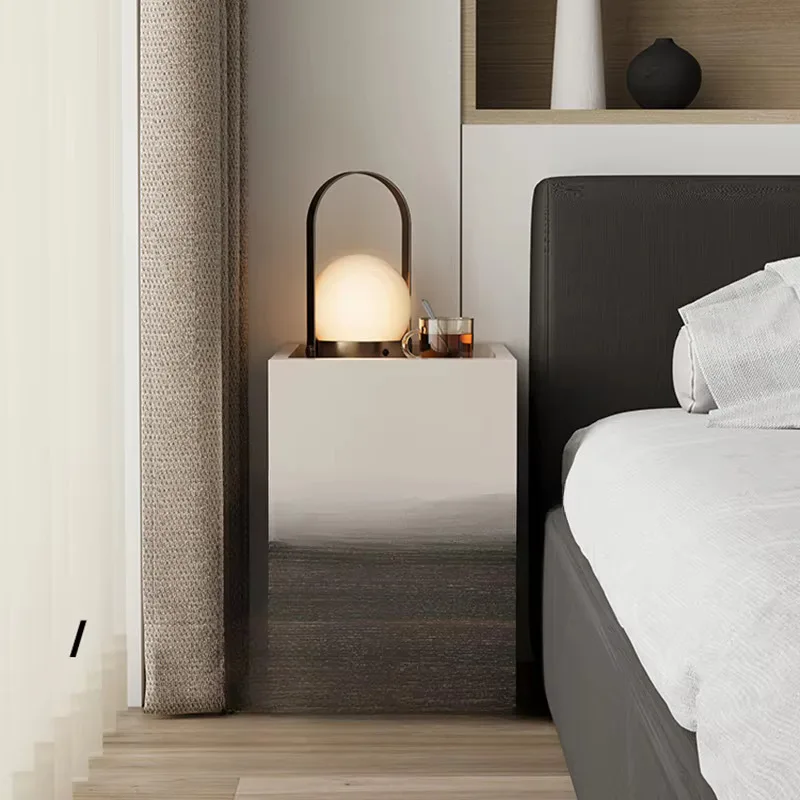 Wooden Narrow Nightstands Tall Organizer Storage Lounges Nordic Modern Bedside Table Luxury Unique Mesitas De Noche Furniture