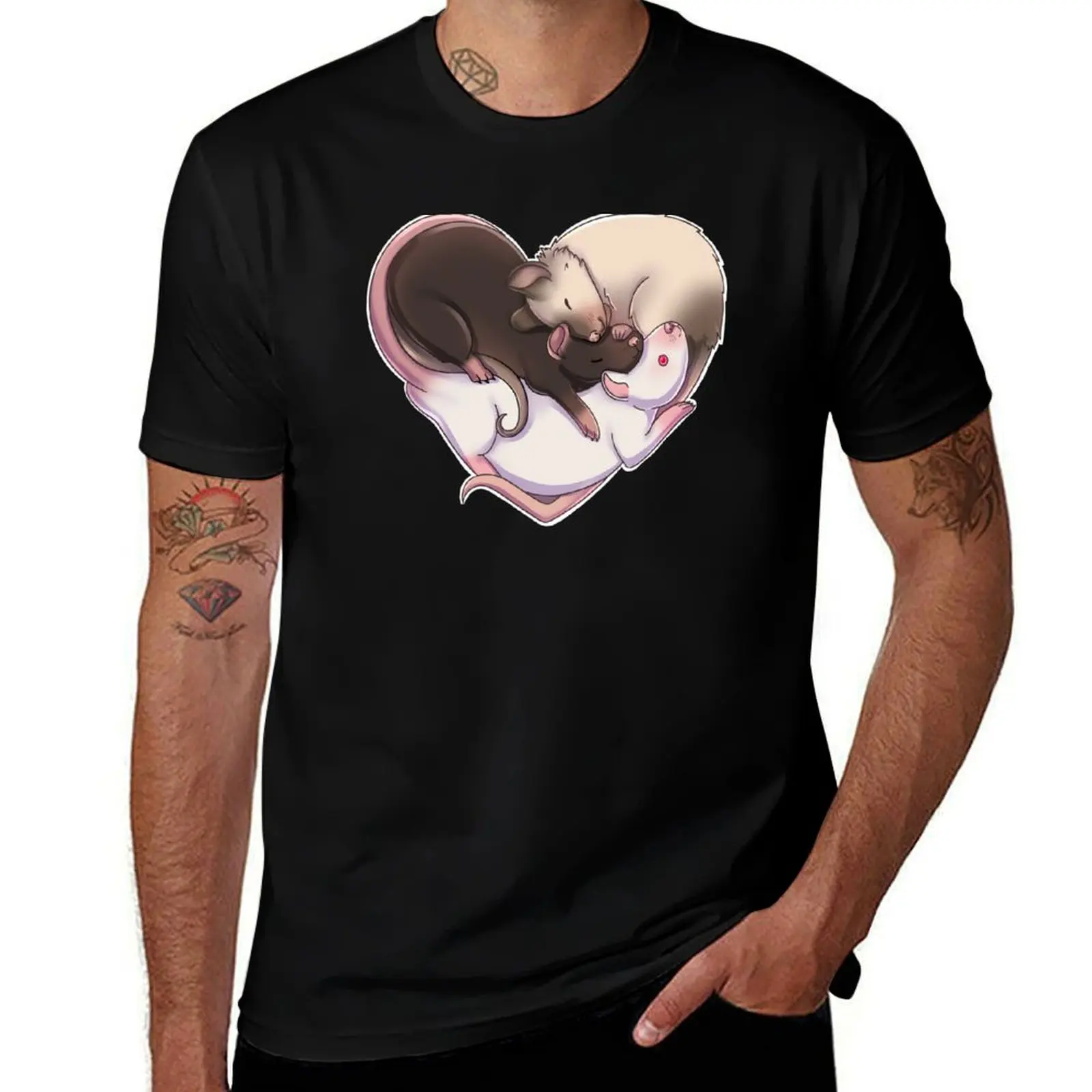 

Rat heart T-Shirt Soft Anti-Shrink Cotton Tee