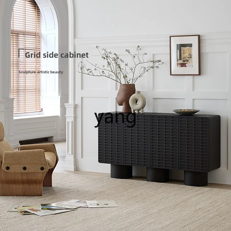 

LTT side cabinet French retro medieval black chest cabinet personalized designer all solid wood
