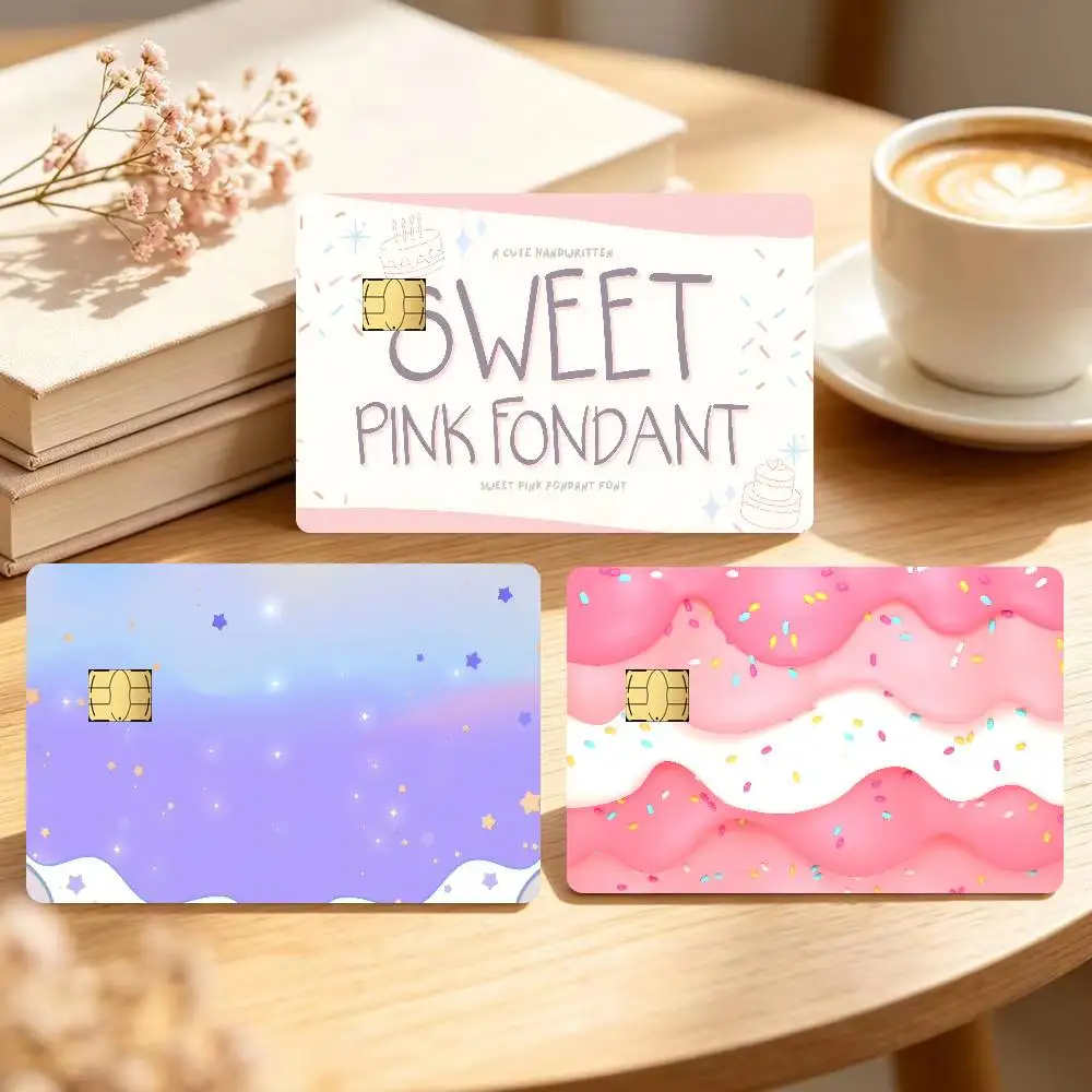 PINK SWEET   Cartoon Credit Card Skin Stickers For Bank Card Bus Metro Card Sticker Waterproof Women Gift