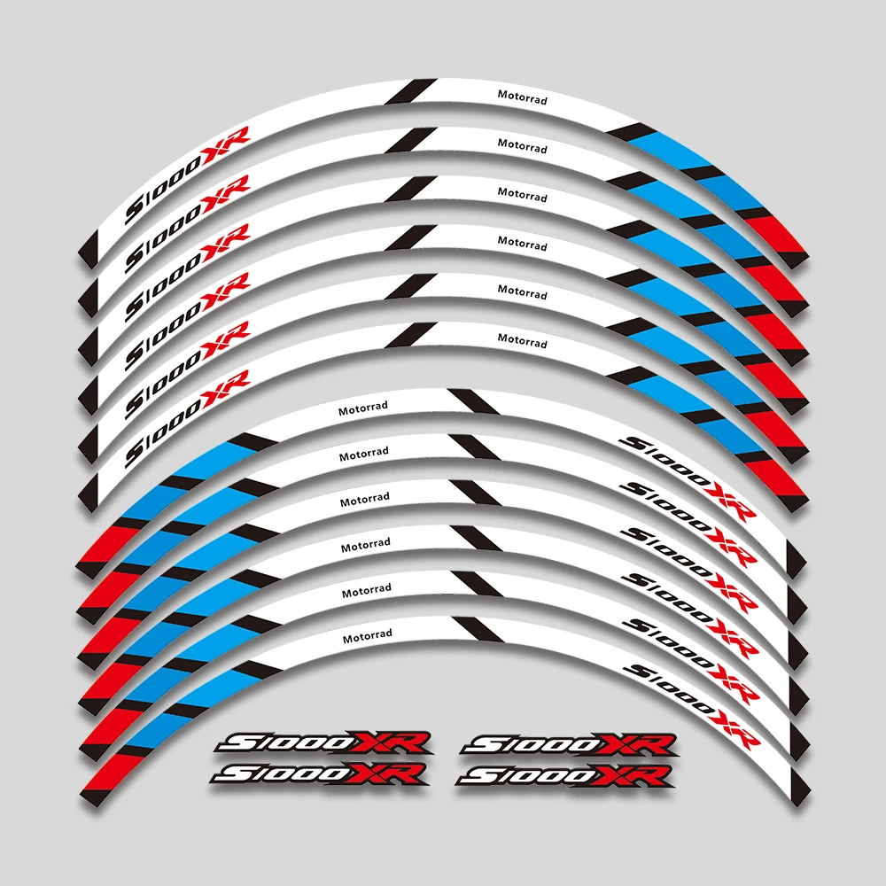 For BMW S1000XR S1000 XR S 1000XR s1000xr Motorcycle Wheels Sticker Rim Tire Reflective Stripe Accessories Decorative Decals Set