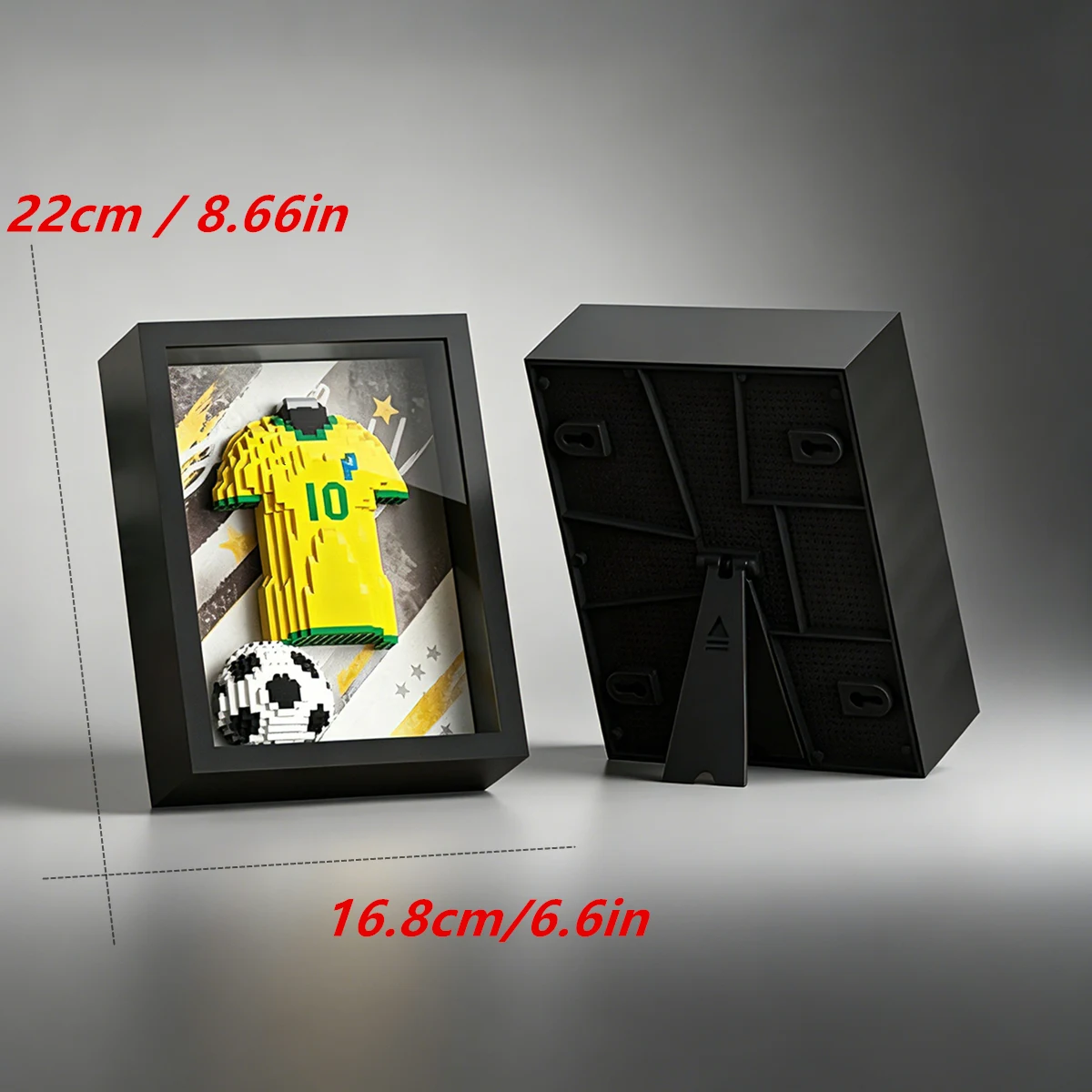 Desktop Wall Display World Soccer Football Jersey Frame Home Decor Mini Building Block Set Gift for Fans view 6