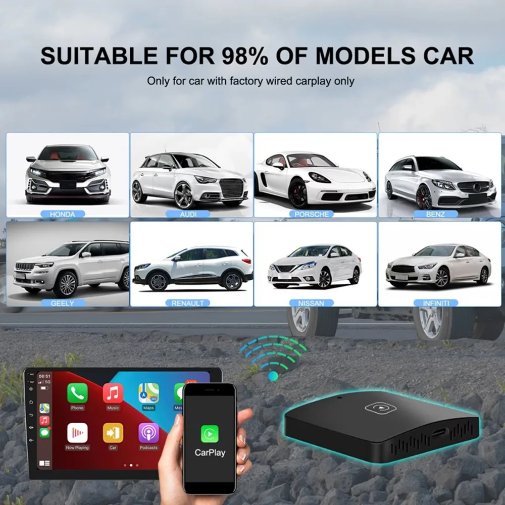 Car Wired CarPlay To Wireless CarPlay External Module Mobile Internet Car Machine Intelligent Box AUTO Adapter Fast Transmission