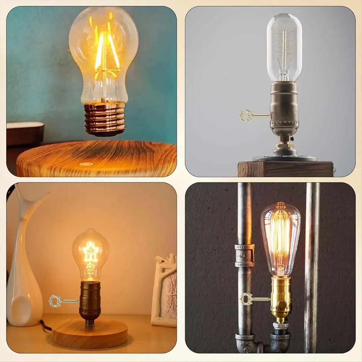 

HGHO 4 Pcs Gold Lamp Turn Knob On/Off Switch for Light & Fan Fixtures with 1/2inch Extensions Easy Lamp Switch Knob