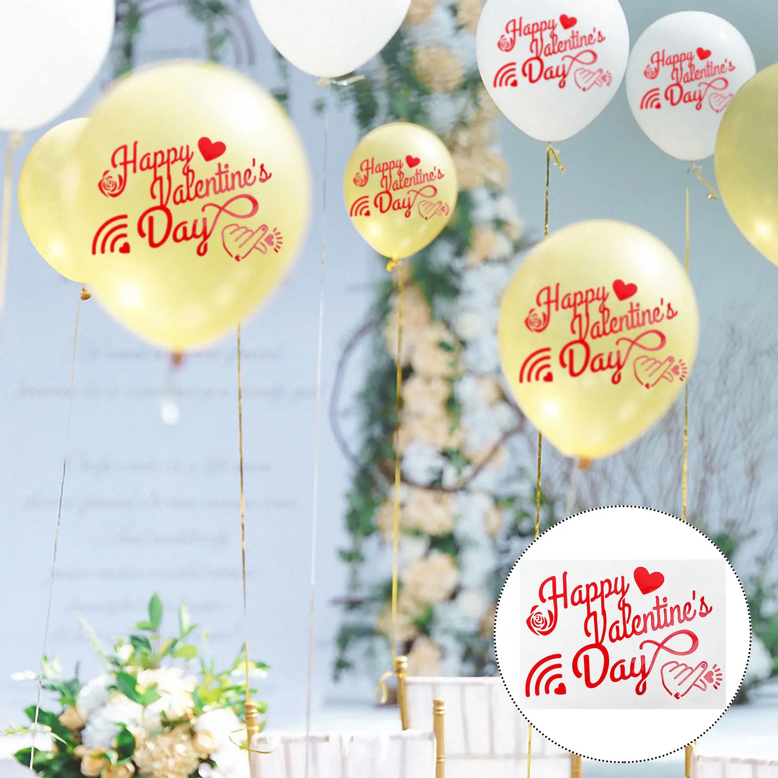 

5Pcs Balloon Stickers Red Beautiful Color Premium Quality Party Wedding Home Decoration PVC Balloon Paster Supplies