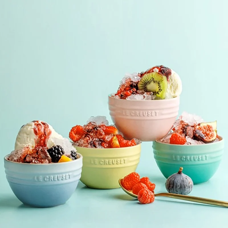 Tazón de Cerámica Le Creuset con Esmalte de Color Frío, 10 cm de Diámetro, Tazón para Arroz, Tazón para Postre, Tazón Infanti...