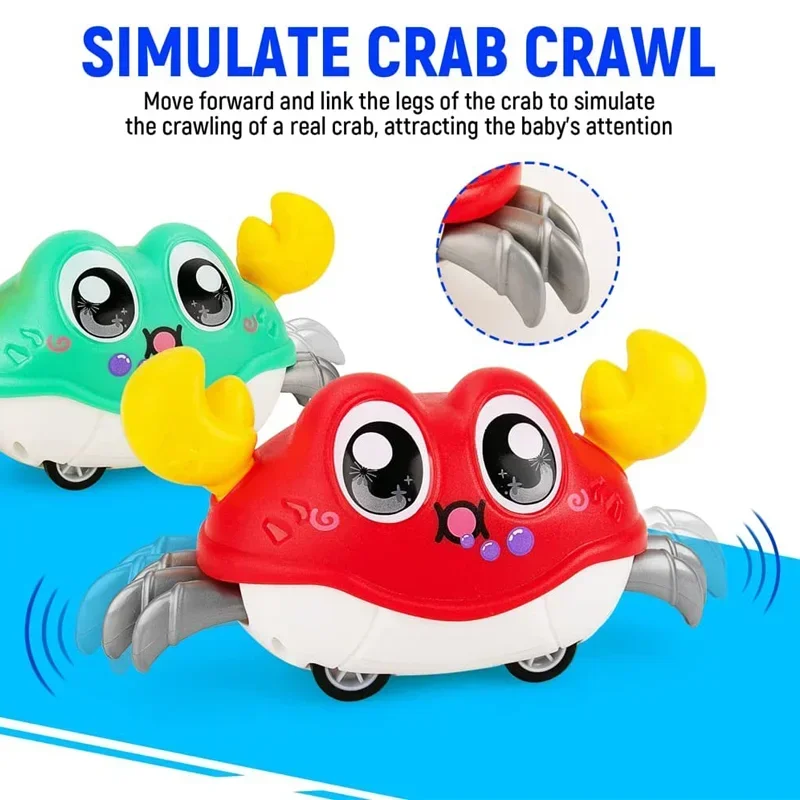 Double Force Walking Crawling Crab Tummy Time Baby Sensory Toys Infant Learning Crawl Development Babies Interactive Walking