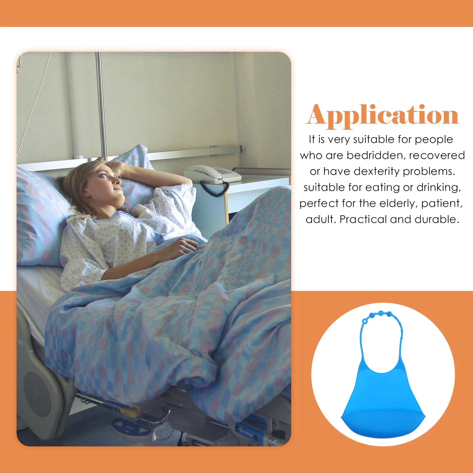 

Portable Waterproof Adult Bib Adjustable Silicone Household Multi-Function Elderly Bib Convenient Clothing Protector Adult