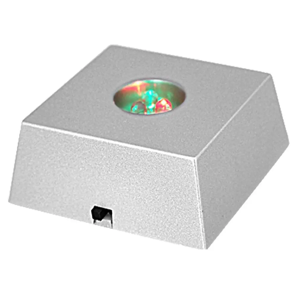 Durable Portable Without Batteries Figurine Colorful Changing Crystal Home Decor Display Base Stand Light Base