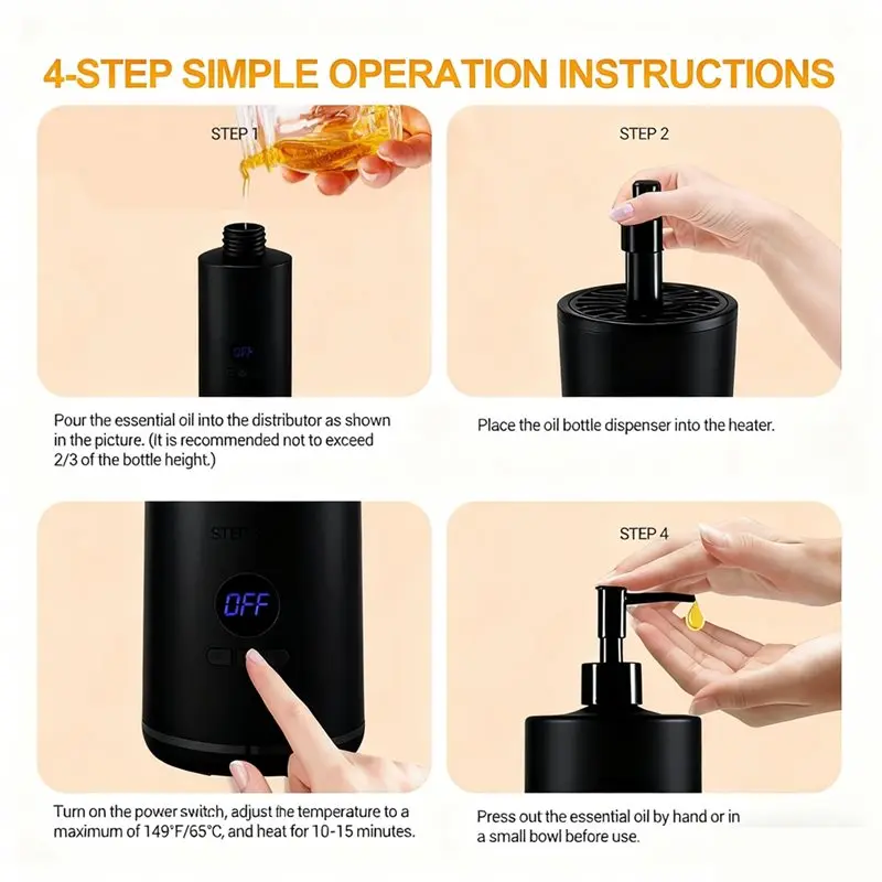 NEW HOT in Stock-Body Oils Heater For Spa,Salon Oil Warmer For Scented Oil, For Massage, Lotion Oil US Plug