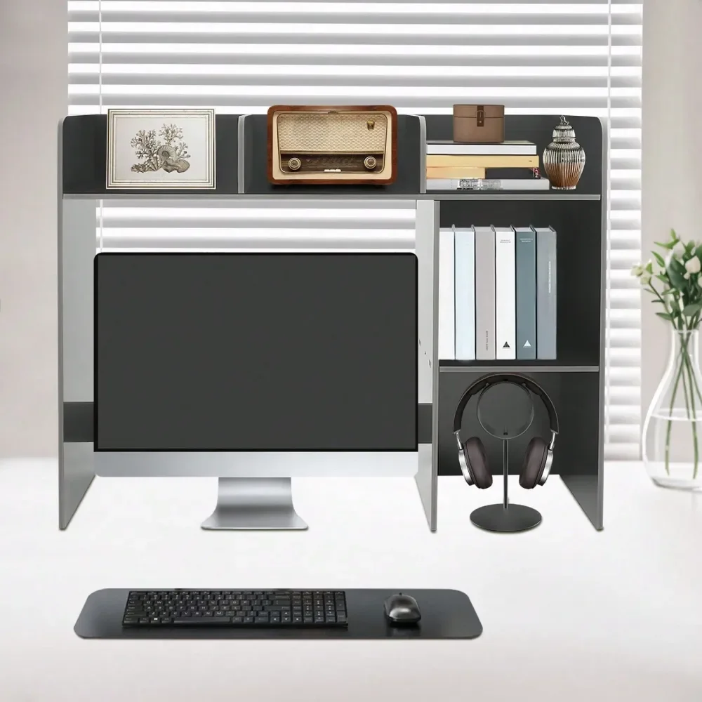 

Bookcase Bookshelf Desk Hutch, Office Shelves Storage Rack, PVC Display Stand Shelf, Bookshelf Organizer For Office Home Dorm D