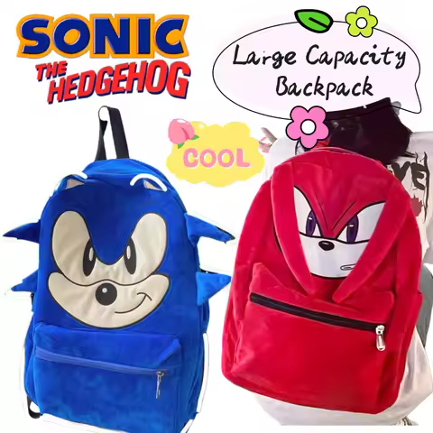 New Sonic The Hedgehog Shadow the Hedgehog High-value Creative Cartoon Backpack Couple Student Large Capacity Cute Travel Bag