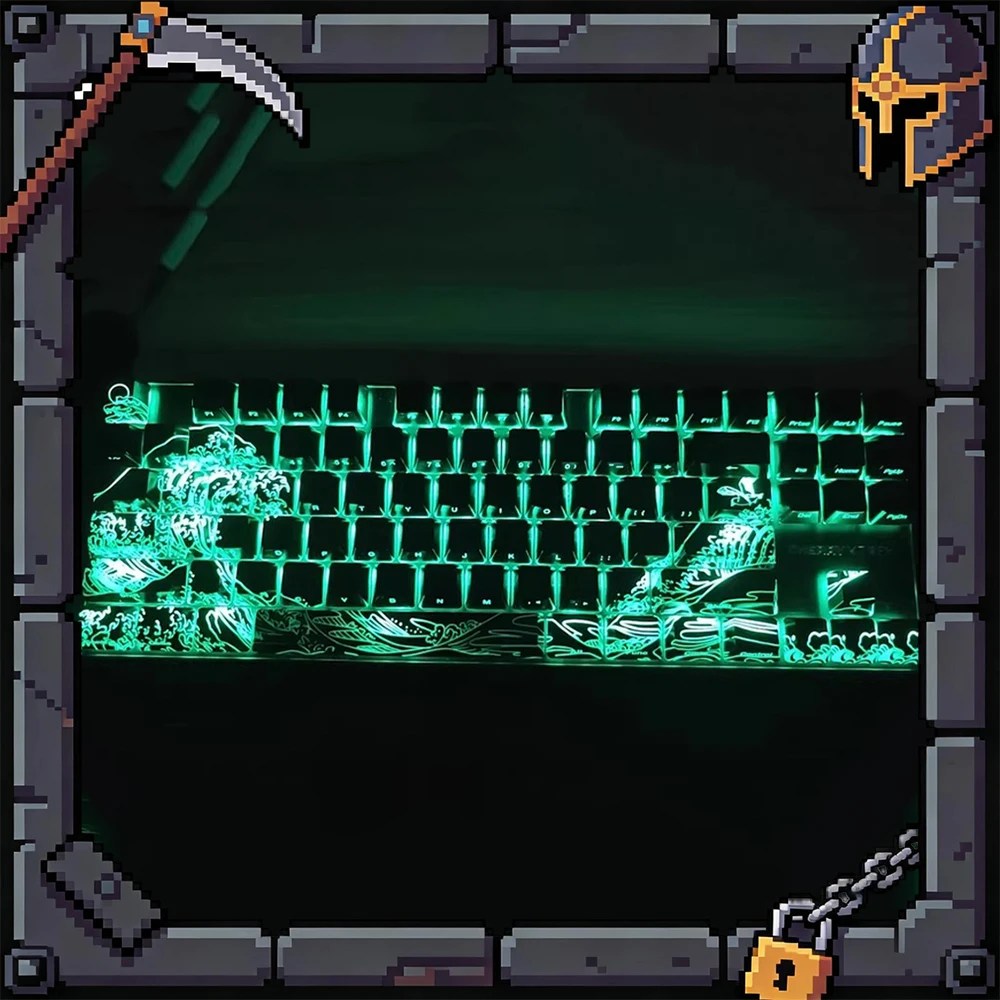 XVX Ukiyo-e 2.0 PC Keycaps Light Transmission Keycap IMD Process OEM Profile Keyboard Keycaps Customized PC Accessories Gifts