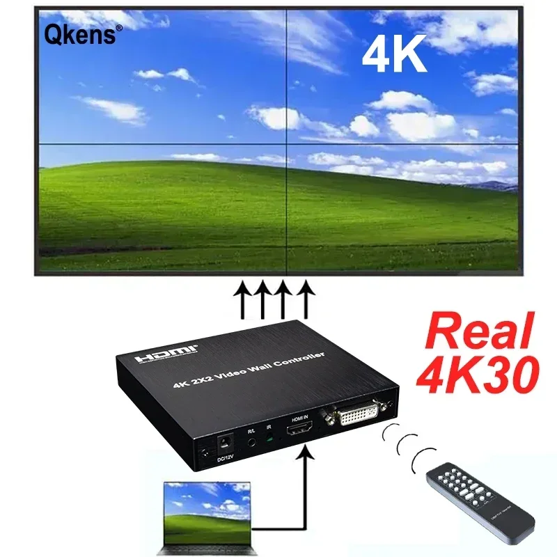 

Контроллер видеостены 4K 2x2 HDMI DVI, процессор для видеостен, 1080P 60Гц, 1X2, 1X4, 1X3, 2X1, 3x1, 4X1, 4 блока, блок для сращивания изображений, видеосплайсер