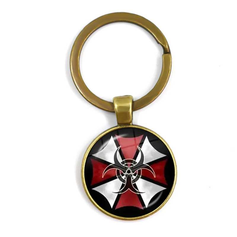 Science Horror Action Movie ResidentsEvils llavero брелок Thriller Movie Protective Umbrella Corporation Keychain Car Key Chain