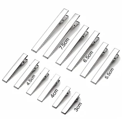 20Pcs 32/40/45/55/75mm Flat Metal Single Prong Alligator Hairpin Clip Base for DIY Hair Clips Jewelry Making Accessories