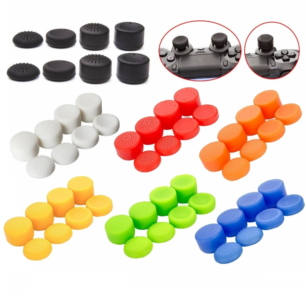 8Pcs Silicone Thumb Stick Joystick For NS Switch PS4 PS5 Controller Replacement Accessories