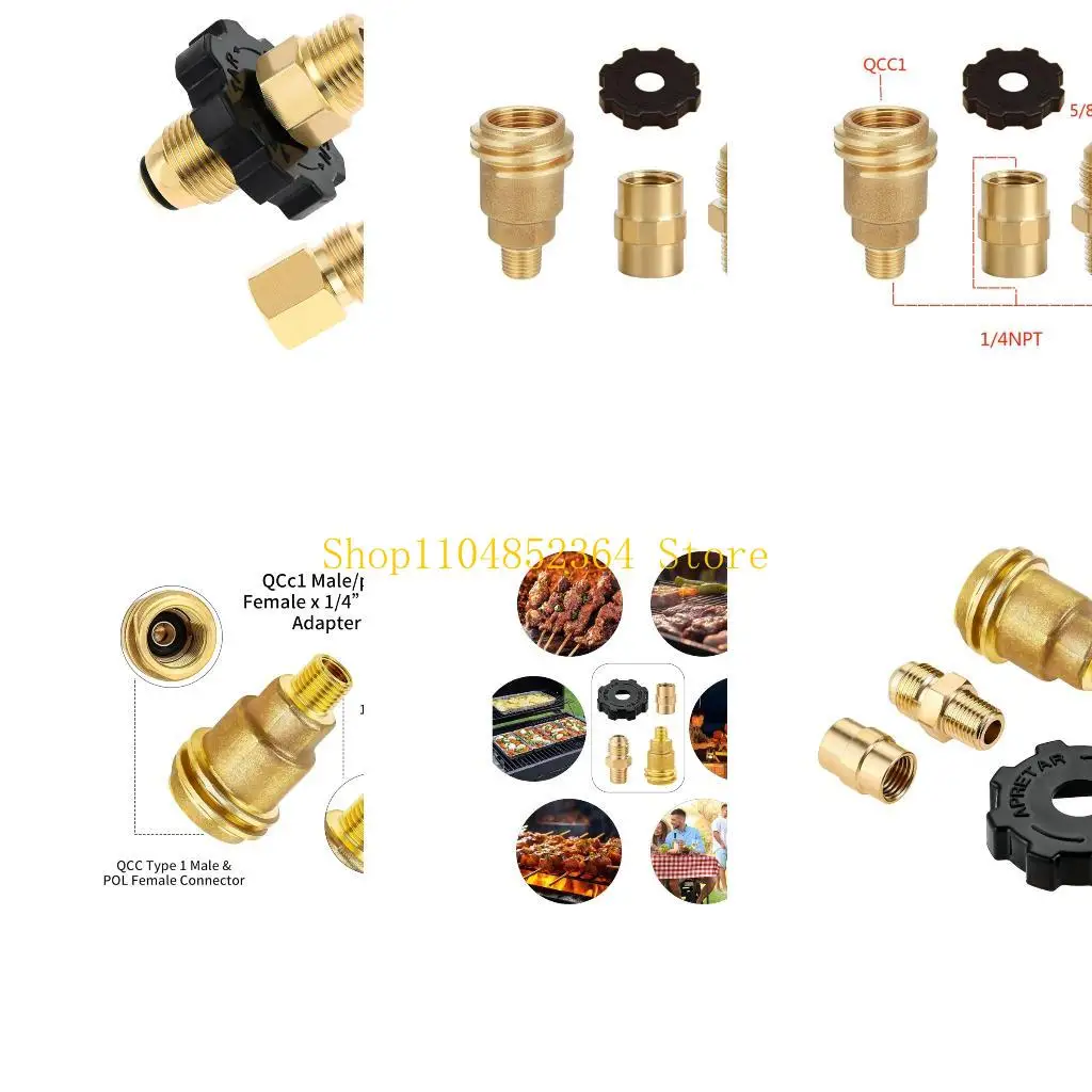

652F Сплошные адаптеры латунной газовой линии от 3/8 до 1/4 резьбы для быстрого отключения