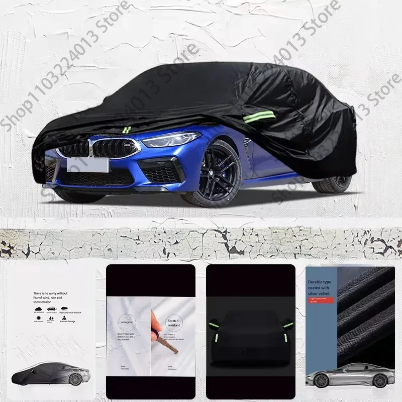 

For BMW M8 Car cover Exterior Car Cover Black Outdoor Protection Full Car Covers Waterproof Sunshade Anti UV Snow Cover