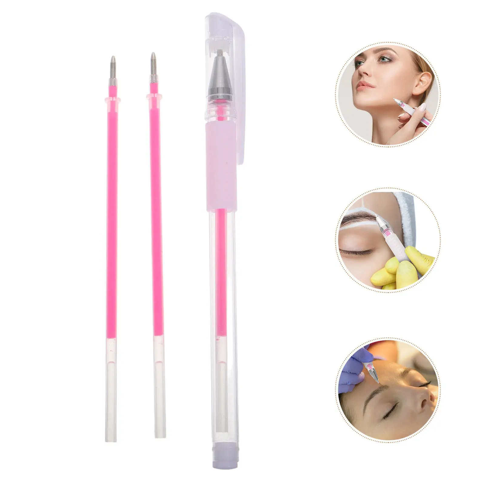 

Eyebrow Microblading Marker Pen White Pink Fine Tip Tattoo Stencil Pen Skin Marking Eyebrow Mapping Microblading Marker