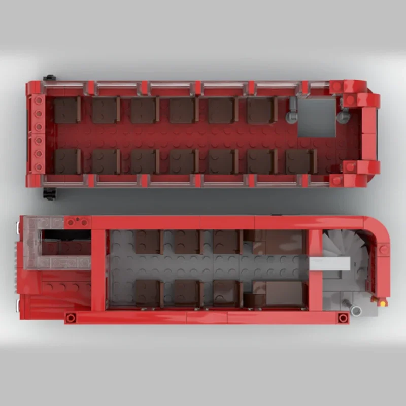 MOC-décennie s de Construction Modulaires pour Enfant, Modèle de Voiture de Ville, Londres, Bus à Deux étages, Technologie, Jouets à Assembler Soi-Même, Idée Cadeau