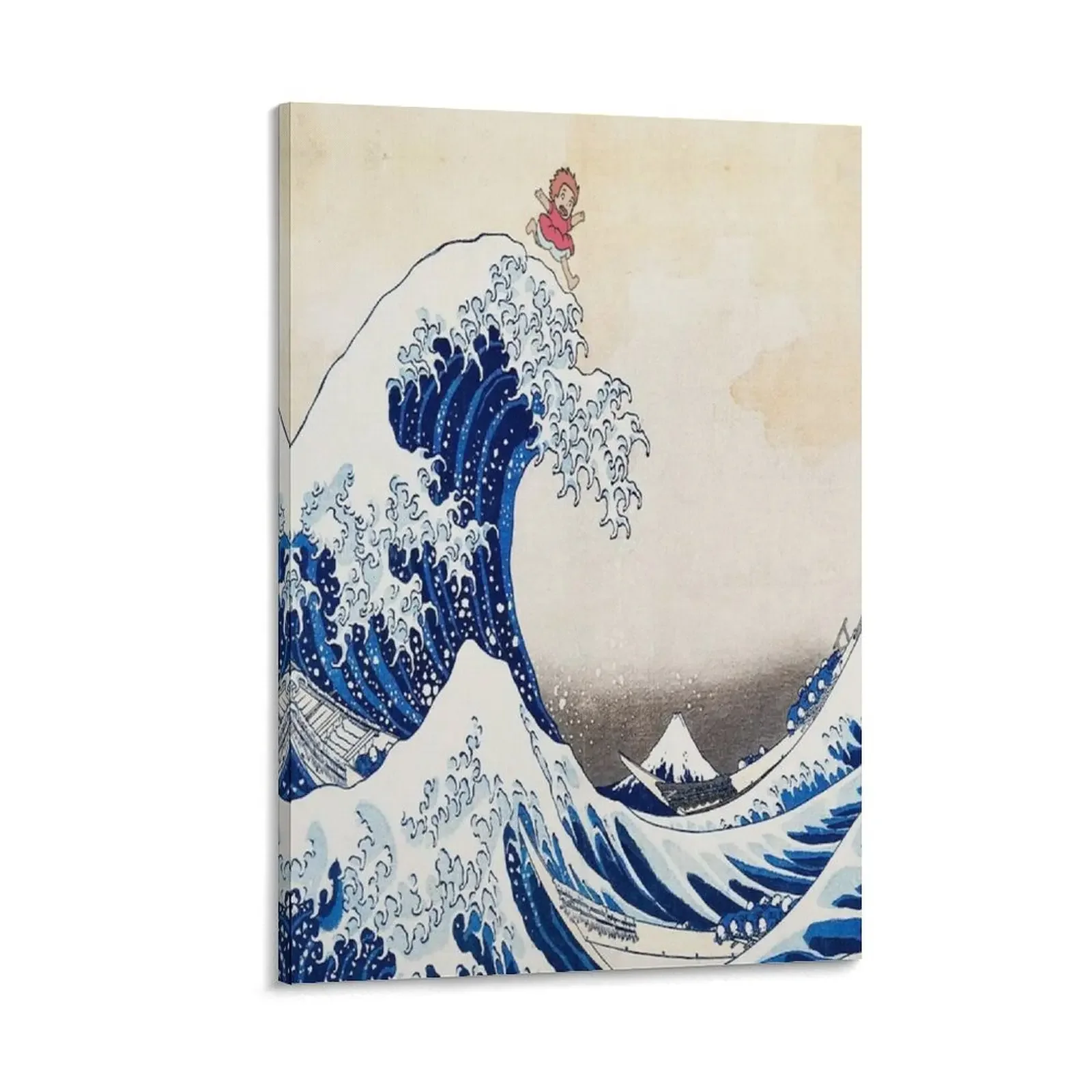 

Ponyo Riding the Waves Canvas Painting poster anime wall frame for living room art