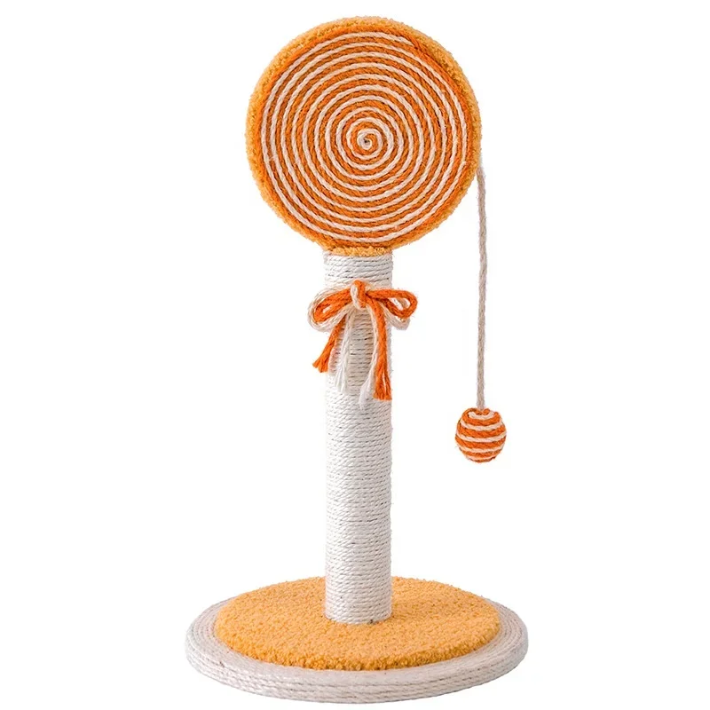 

New Design Sisal Cute Lollipop Vertical Pet Cat Scratch Post Scratch Toy