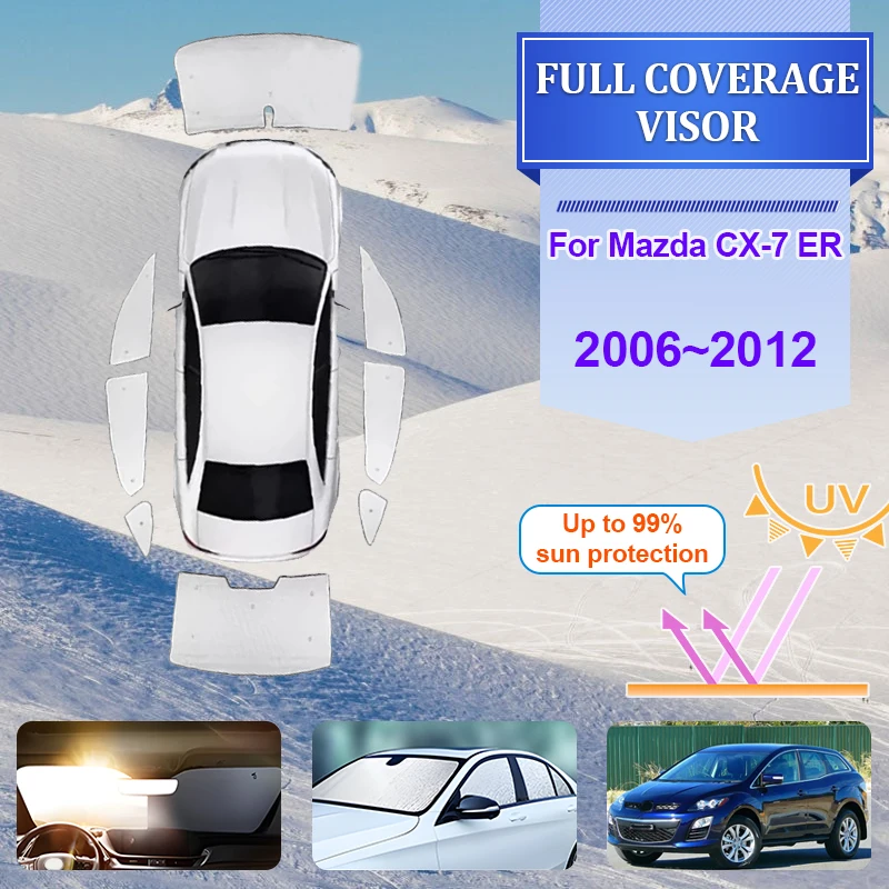

Для Mazda CX-7 ER 2006 ~ 2012 автомобильные шторы, солнцезащитные козырьки, аксессуары, защита от ультрафиолета, отражатель, теплоизоляция, солнцезащитный козырек, автозапчасти