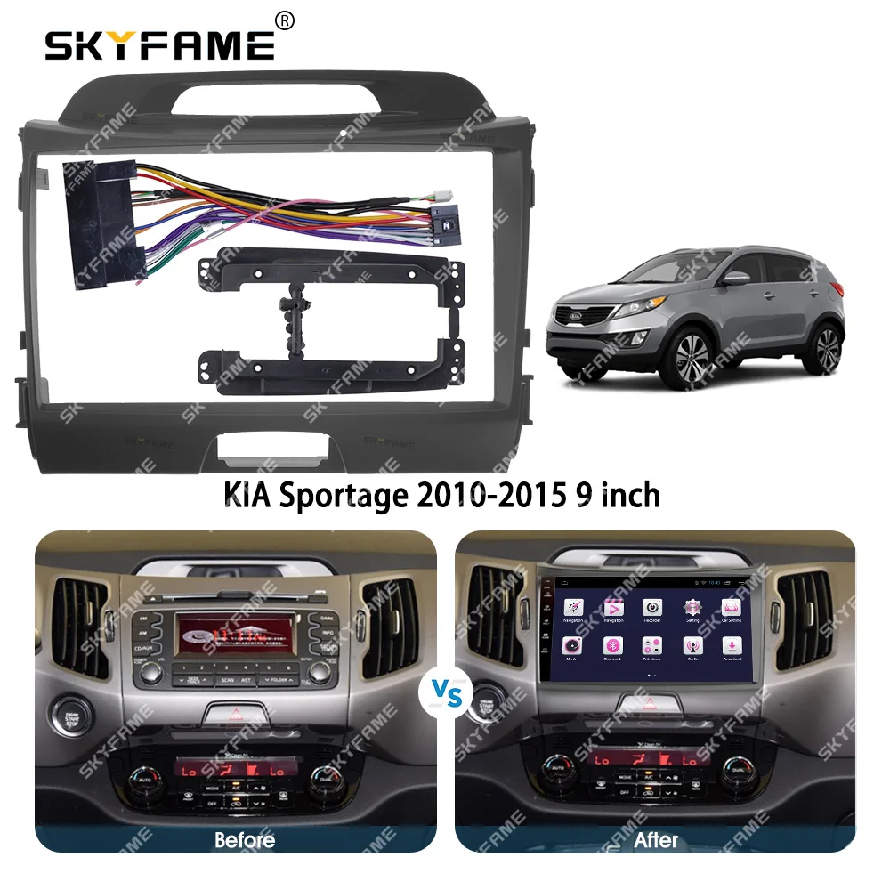 SKYFAME автомобильная рамка, лицевой адаптер, декодер Canbus Box, Android радиоприемник, комплект панели для Kia Sportage 3