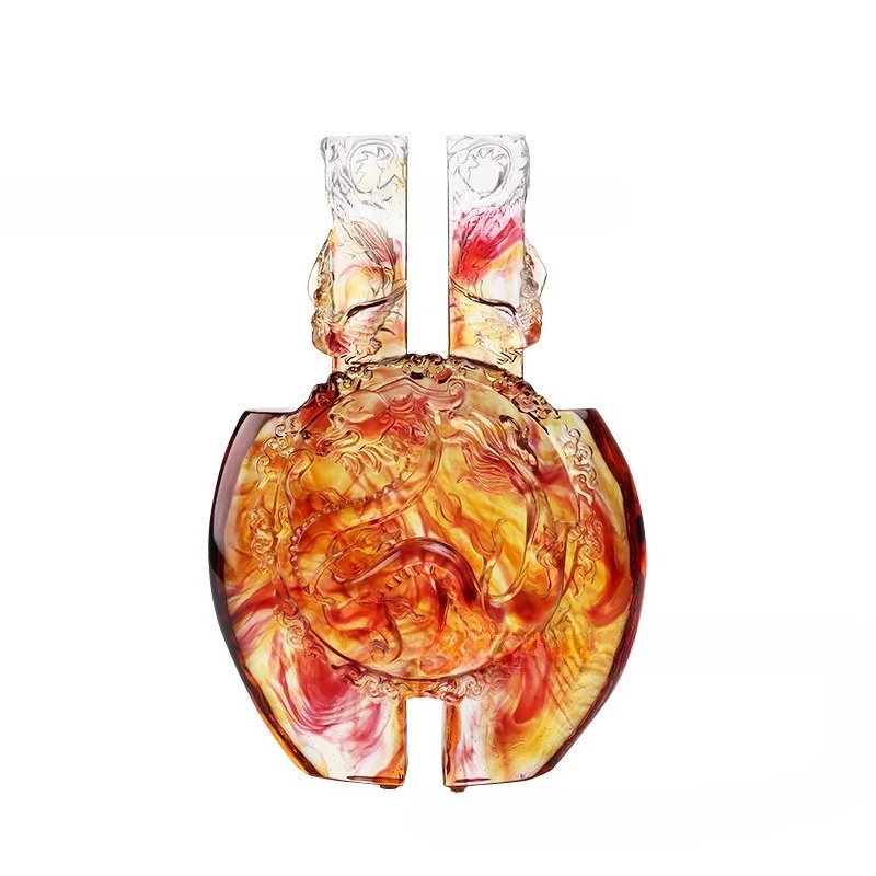 

Glazed Factory Double Phoenix Dancing Qingweilong Ornament Neoclassical Home Desktop Decoration Crafts