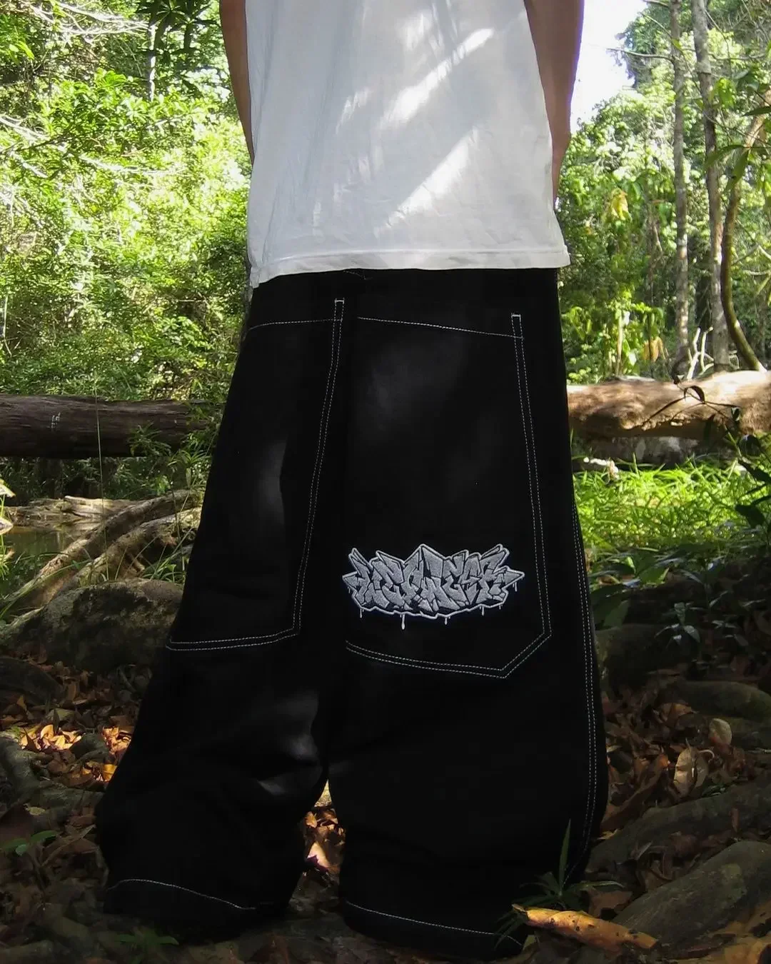 Men's Vintage Gothic Wide Leg Jeans High Waist