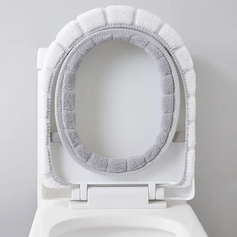 2856 Thickened Plush O-Type Warm Toilet Cushion Universal Toilet Cushion Reusable Winter Toilet Seat Cushion WC Seat Cover