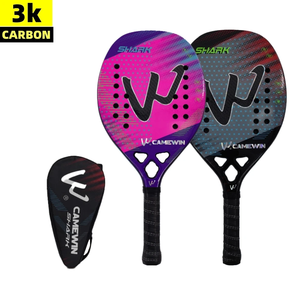 Beach Tennis 3K Camewin Racket Full Carbon Fiber Rough Surface Outdoor Sports Racket For Men Women Adult Senior Player 2024 New