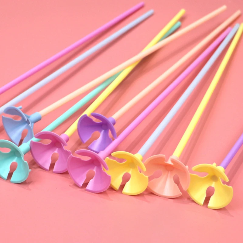 10/20/50 Pcs Balloon Supporting Rods Thickened Ballon Accessories 32cm Large Plastic Rod Supporting Cup Birthday Party Wedding